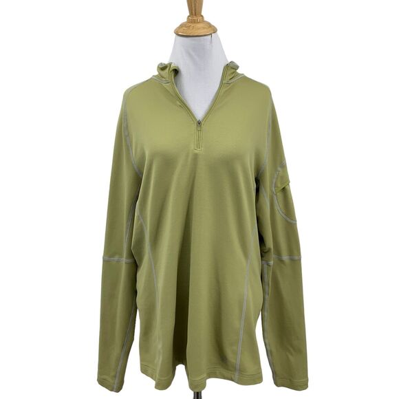 Mountain Hardwear Top Women XL Extra Large Sweat Pea Quarter Zip Mock Arm Pocket - Picture 1 of 11